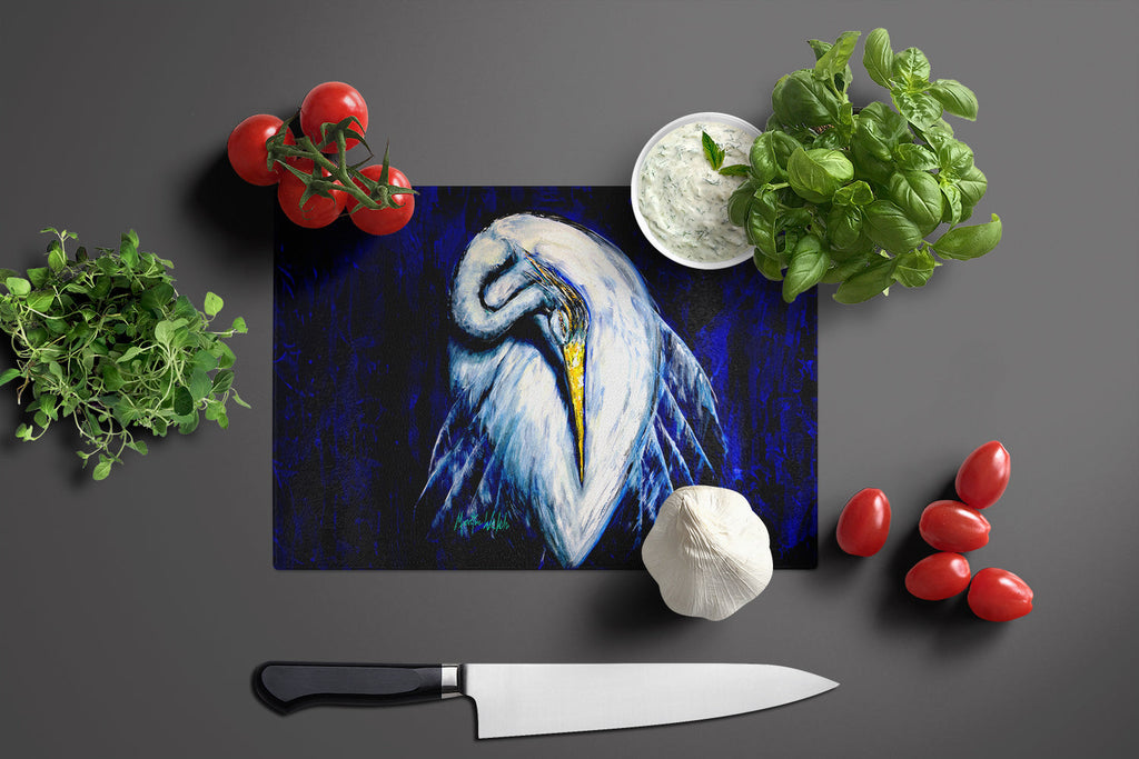 Heron Freshen Up Cutting Board Tempered Glass Kitchen Cutting Surface, Heat Resistant Chopping, Non-Slip Feet, Food Prep & Serving