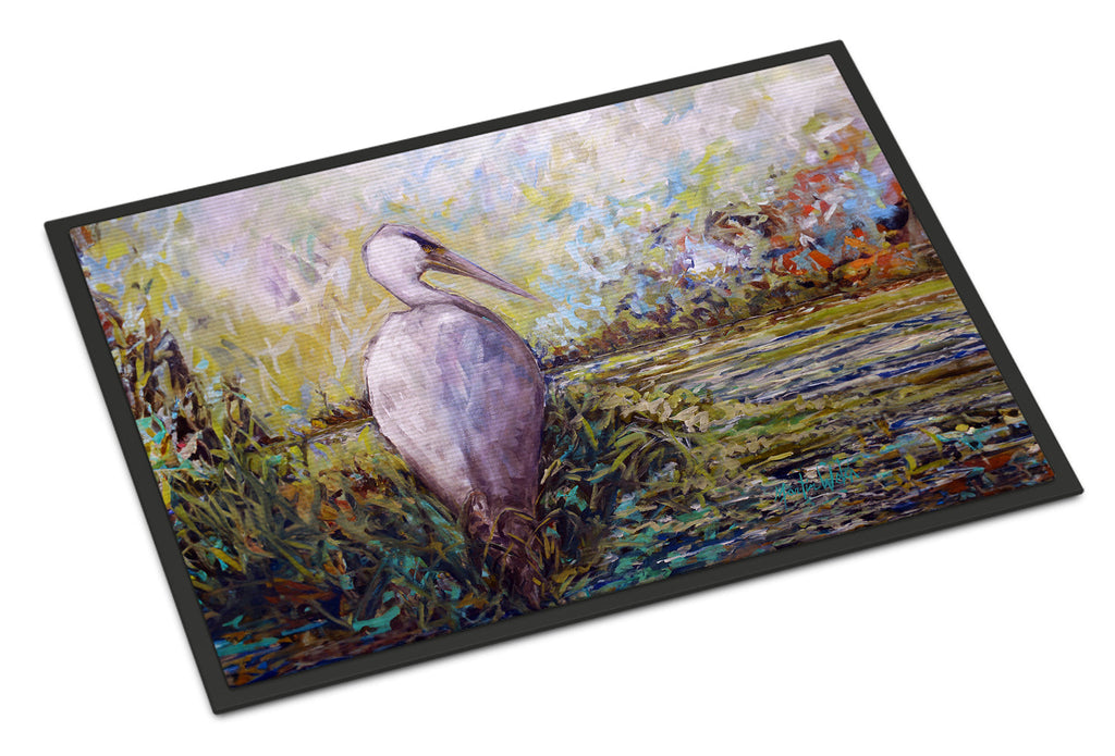 Heron in the Swamp Doormat Indoor Outdoor 24H X 36W Front Door Mat Rugs for Entryway, Non Slip Washable Low Pile,