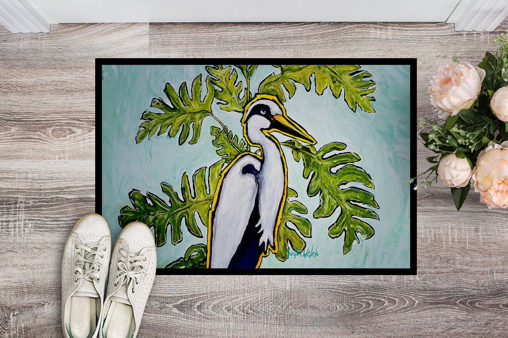 Jungle Fever Heron Doormat Indoor Outdoor 18H X 27W Front Door Mat Rugs for Entryway, Non Slip Washable