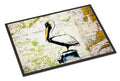Pelican on Map Doormat Indoor Outdoor 24H X 36W Front Door Mat Rugs for Entryway, Non Slip Washable Low Pile,
