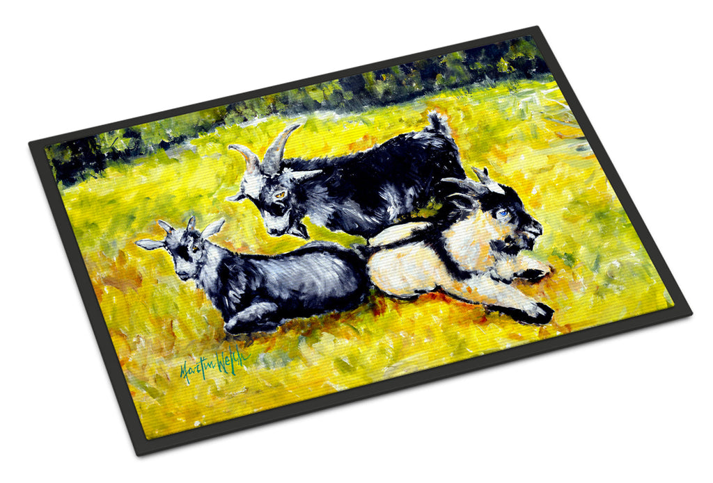 Scooter Pooter and Tooter Goats Doormat Indoor Outdoor 18H X 27W Front Door Mat Rugs for Entryway, Non Slip Washable