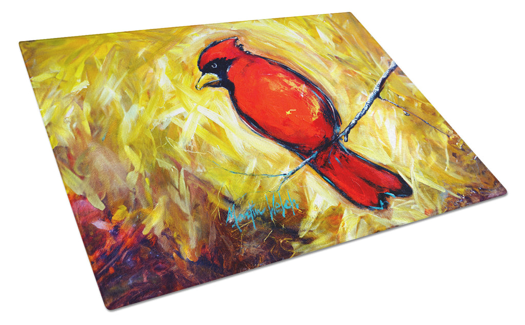 Sha Red Baba Bird Cutting Board Tempered Glass Kitchen Cutting Surface, Heat Resistant Chopping, Non-Slip Feet, Food Prep & Serving