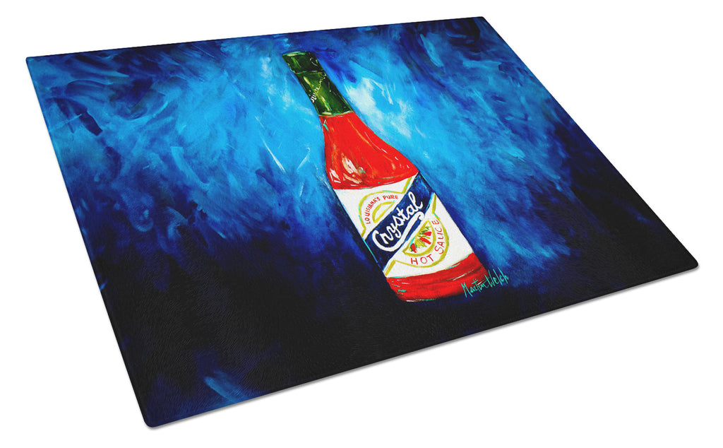So Hot I'm Blue Sauce Cutting Board Tempered Glass Kitchen Cutting Surface, Heat Resistant Chopping, Non-Slip Feet, Food Prep & Serving
