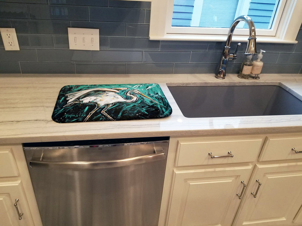 Heron Stretch Dish Drying Mat Absorbent Dish Drying Mat Pad for Kitchen Counter Dish Drainer Mat for Countertop, 14 x 21", Multicolor