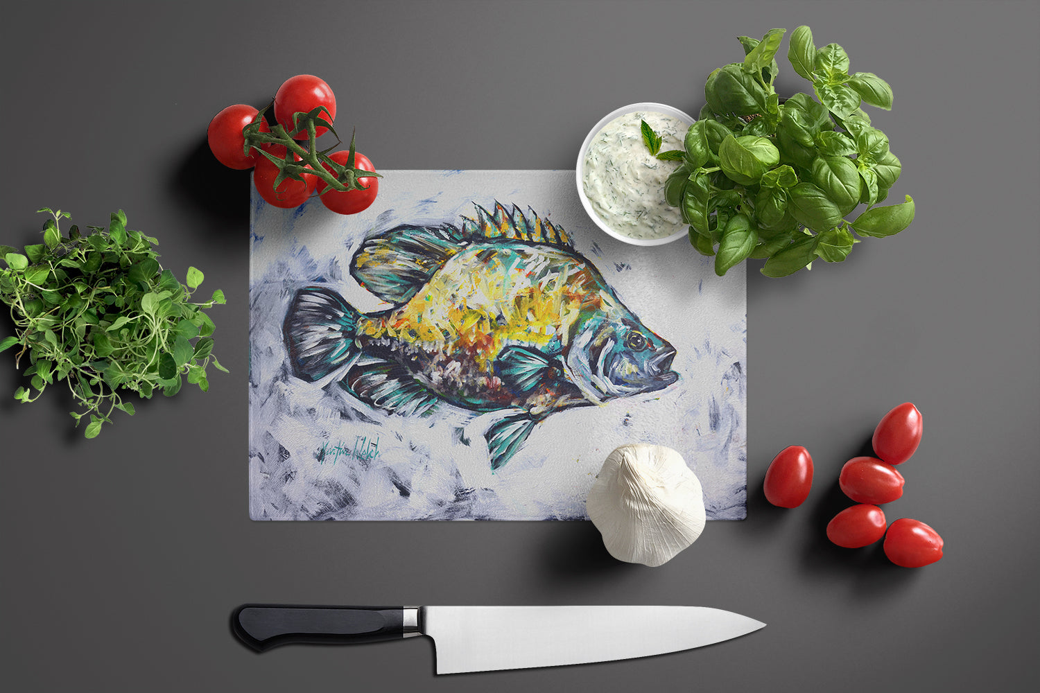 Triple Tail Cutting Board Tempered Glass Kitchen Cutting Surface, Heat Resistant Chopping, Non-Slip Feet, Food Prep & Serving