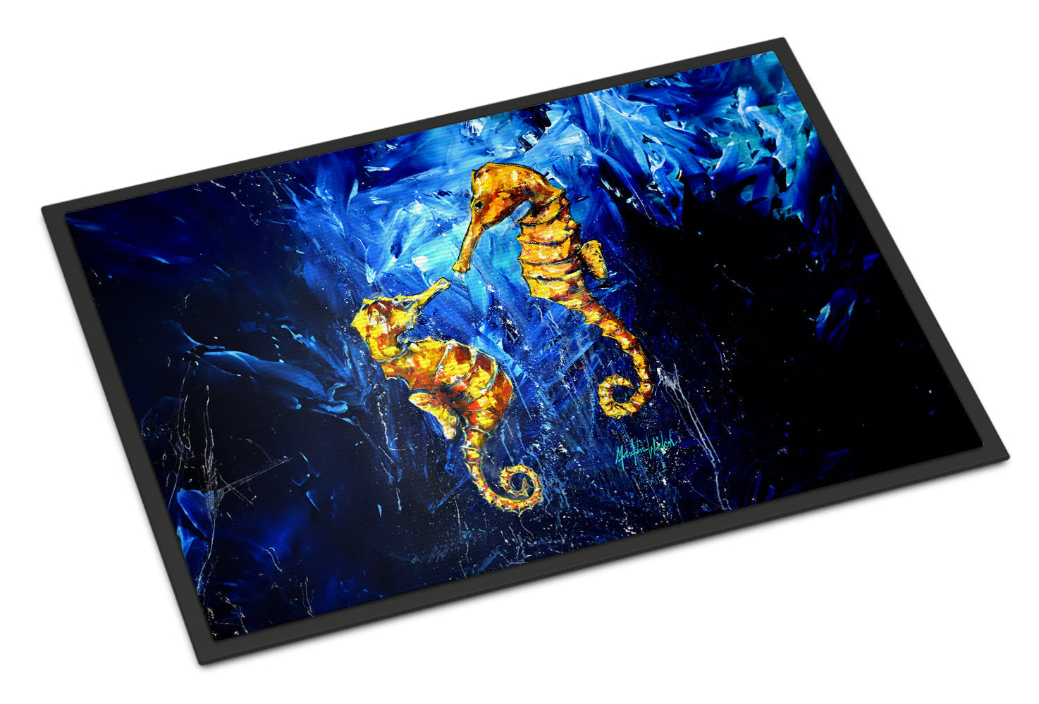 Seahorses Two To Tango Doormat Indoor Outdoor 24H X 36W Front Door Mat Rugs for Entryway, Non Slip Washable Low Pile,
