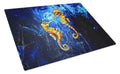 Seahorses Two To Tango Cutting Board Tempered Glass Kitchen Cutting Surface, Heat Resistant Chopping, Non-Slip Feet, Food Prep & Serving