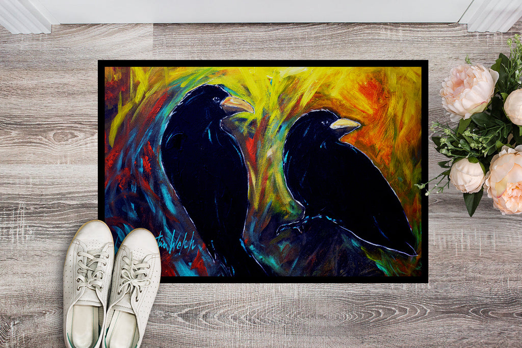 What Was That Black Crows Doormat Indoor Outdoor 18H X 27W Front Door Mat Rugs for Entryway, Non Slip Washable