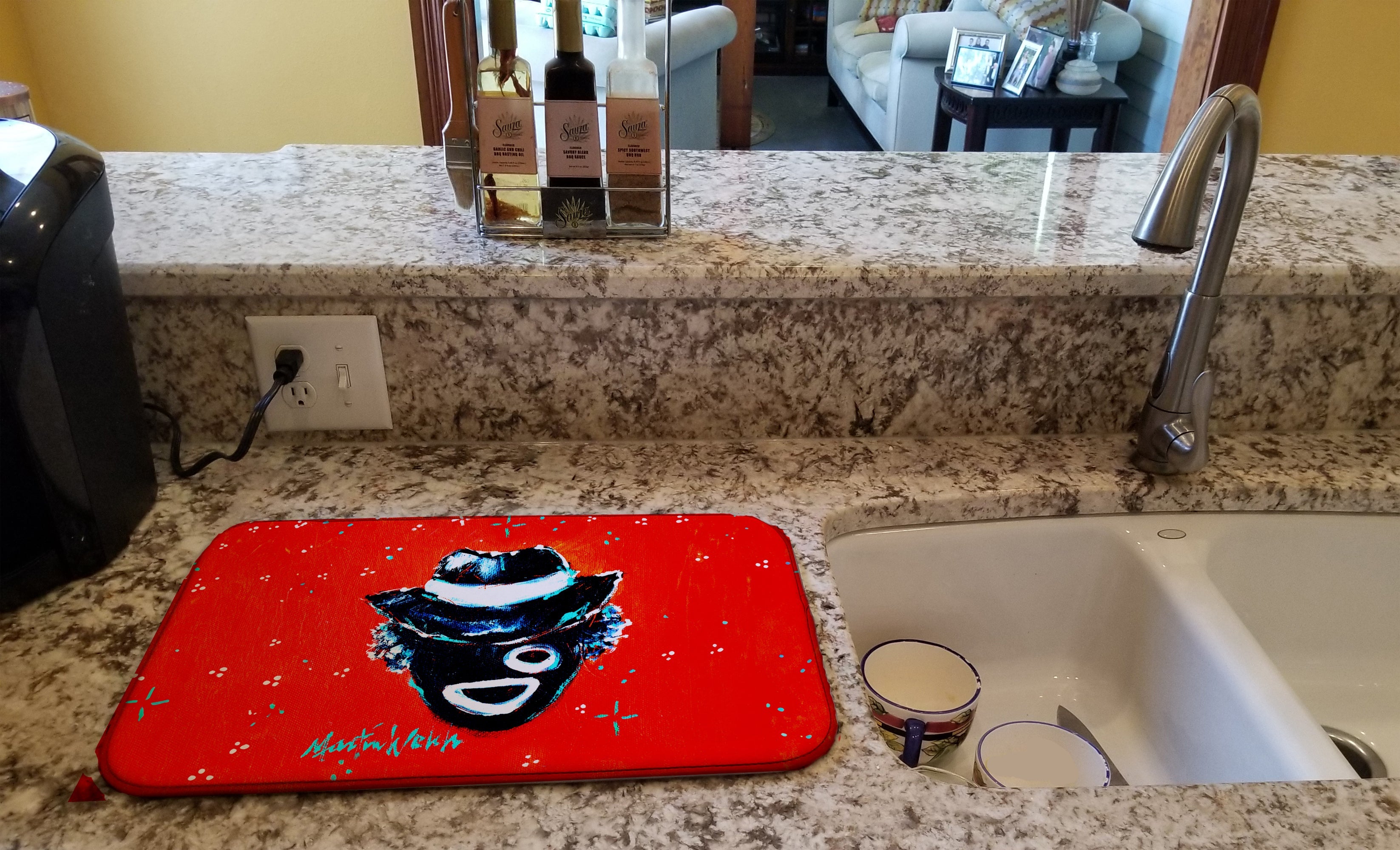 Zee Mr Dish Drying Mat Absorbent Dish Drying Mat Pad for Kitchen Counter Dish Drainer Mat for Countertop, 14 x 21", Multicolor