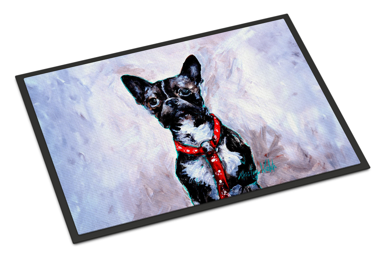 Boston Terrier Ziggy Doormat Indoor Outdoor 24H X 36W Front Door Mat Rugs for Entryway, Non Slip Washable Low Pile,