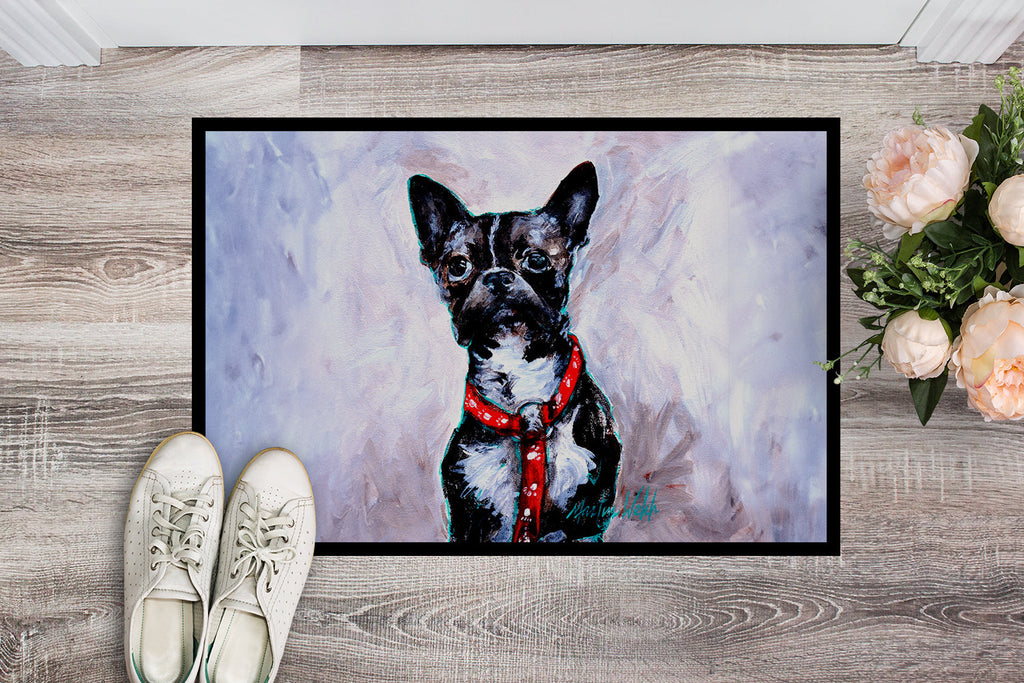 Boston Terrier Ziggy Doormat Indoor Outdoor 24H X 36W Front Door Mat Rugs for Entryway, Non Slip Washable Low Pile,