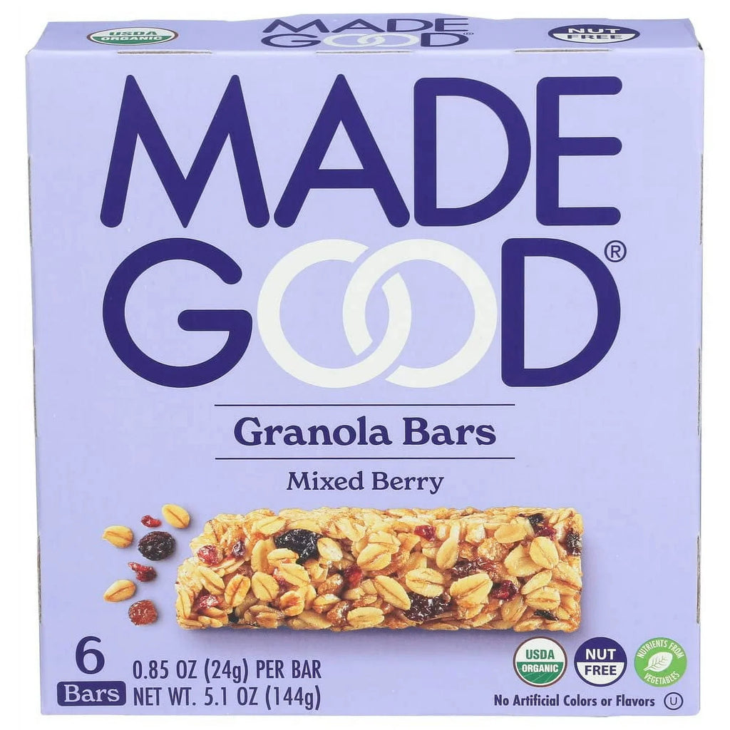MadeGood Mixed Berry Granola Bars, Case of 6, 5 Oz. Each