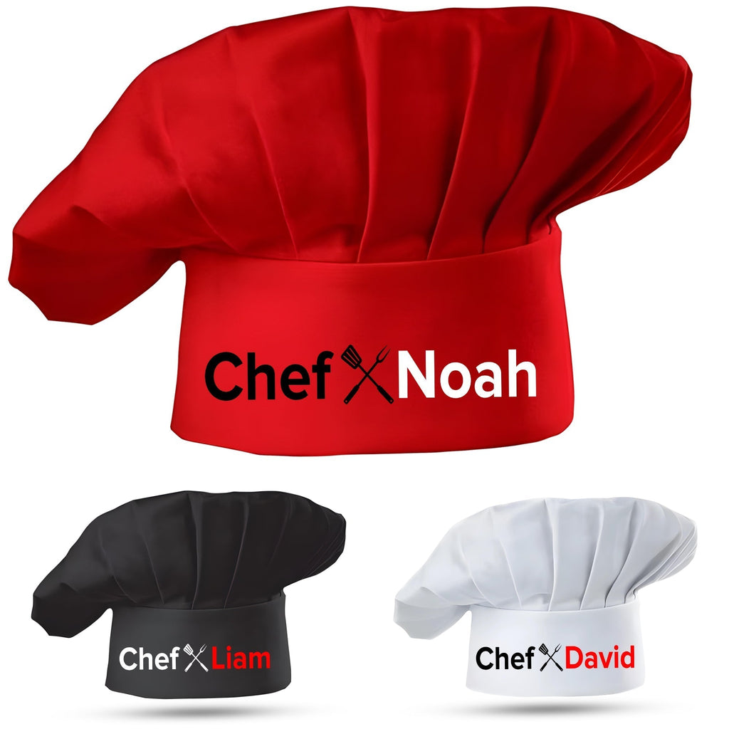 Personalized Black Grill Chef Hat with Custom Name