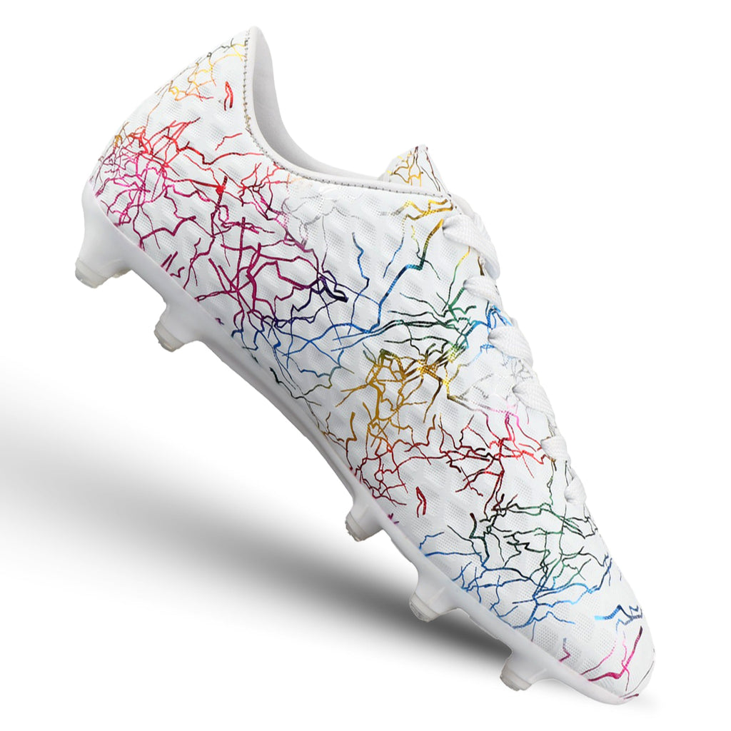 Vizari Zodiac JR Kids Firm Ground (FG) Soccer Cleats – White, Youth Sizes 8C–6Y