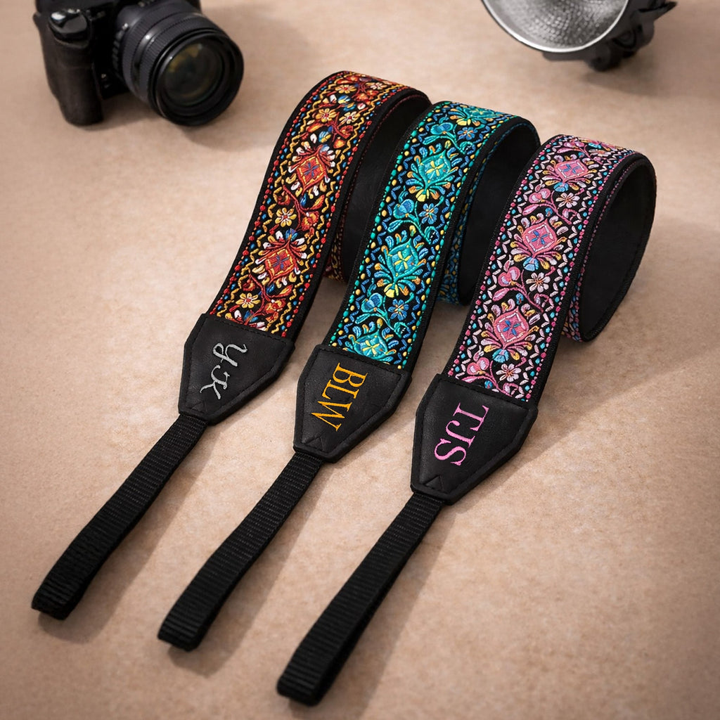Custom Embroidered Camera Strap – Personalized DSLR Strap
