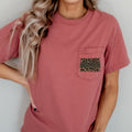Mama Leopard Print Rock Pocket Bold Vintage Style Mother's Day Edition Comfort Colors Tee