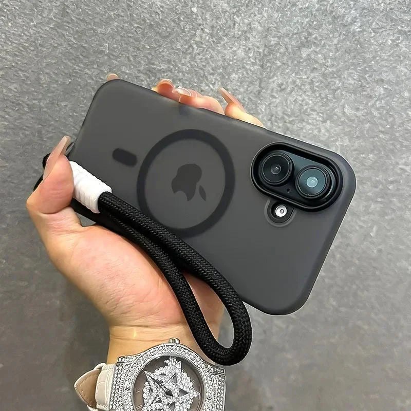 Matte Clear Magnetic Wireless Wrist Strap Candy Color Cover.
