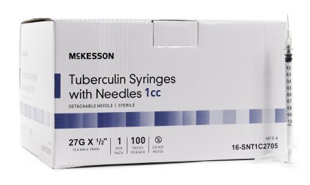 Substitute For McKesson 1 mL Tuberculin Syringe w/ Needle 27G 1/2" - 16-SNT1C2705