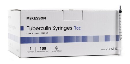 McKesson 1 mL Tuberculin Syringe Only w/o Safety Luer Slip Tip - 16-ST1C