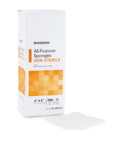 McKesson All-Purpose Cotton Gauze Sponge 4" x 4" - 16-607623