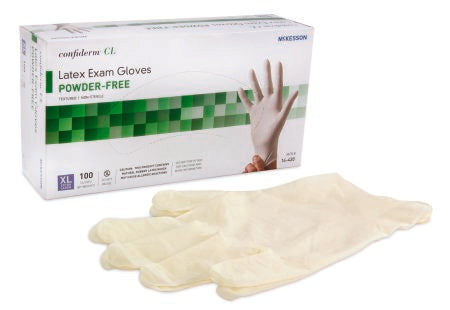 Exam Glove McKesson Confiderm® X-Large NonSterile Latex Standard Cuff Length Textured Fingertips Ivory Not Rated - 14-430