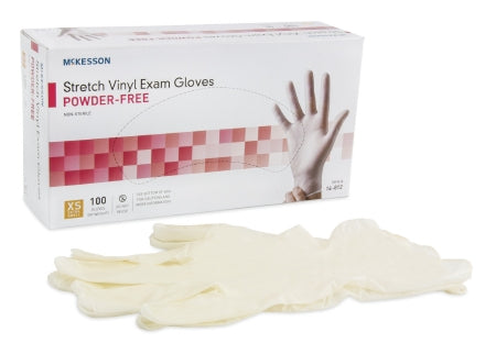 McKesson Ivory Stretch PF Vinyl Exam Gloves - 14-8XX