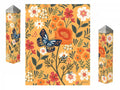 Meadow Flora Orange Butterfly Art Pole 20 Inches Tall Painted Peace