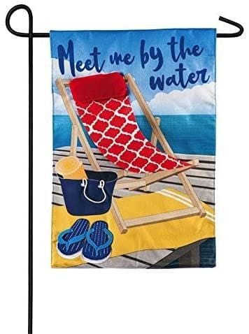 Meet Me by The Water Garden Flag 2 Sided