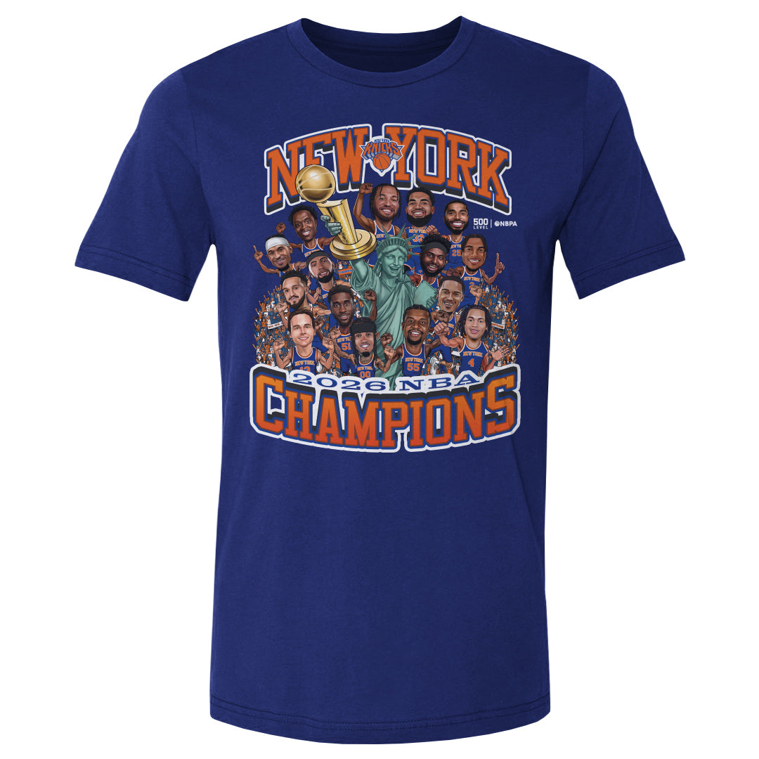 New York Knicks NBA Finals 2026 Champions Caricature WHT