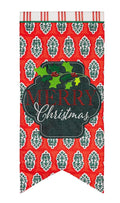 Merry Christmas Pennant 2 Sided Long Garden Flag