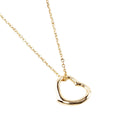 Metal Open Heart Pendant Necklace