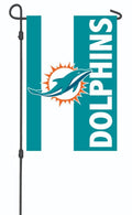 Miami Dolphins Garden Flag 2 Sided Embellished Logo
