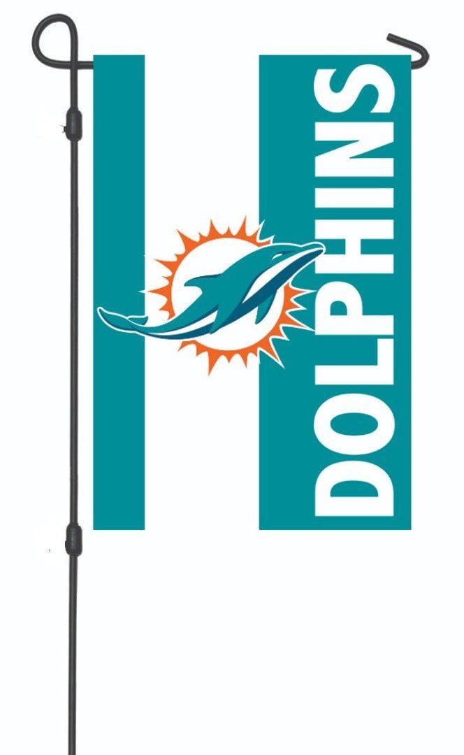 Miami Dolphins Garden Flag 2 Sided Embellished Logo