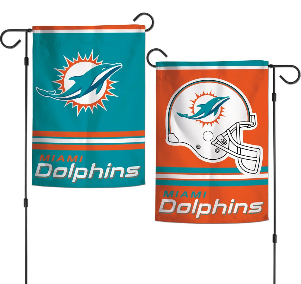 Miami Dolphins Garden Flag 2 Sided Helmet Logo