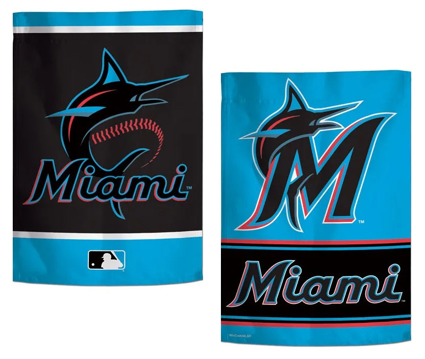 Miami Marlins Garden Flag 2 Sided Logo