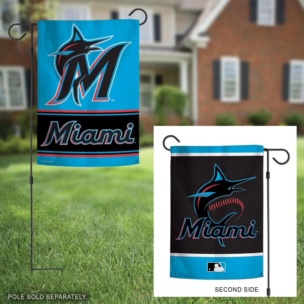 Miami Marlins Garden Flag 2 Sided Logo