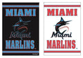 Miami Marlins Garden Flag 2 Sided Logo Black White