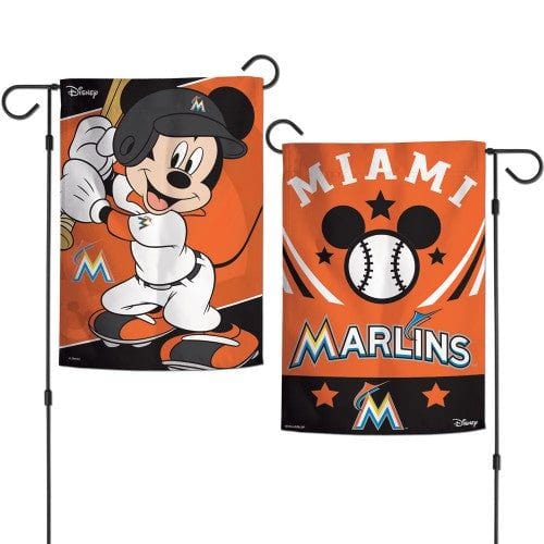Miami Marlins Garden Flag 2 Sided Mickey Mouse Baseball