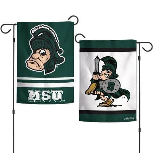 Michigan State Garden Flag 2 Sided Spartans Vintage Classic Logo