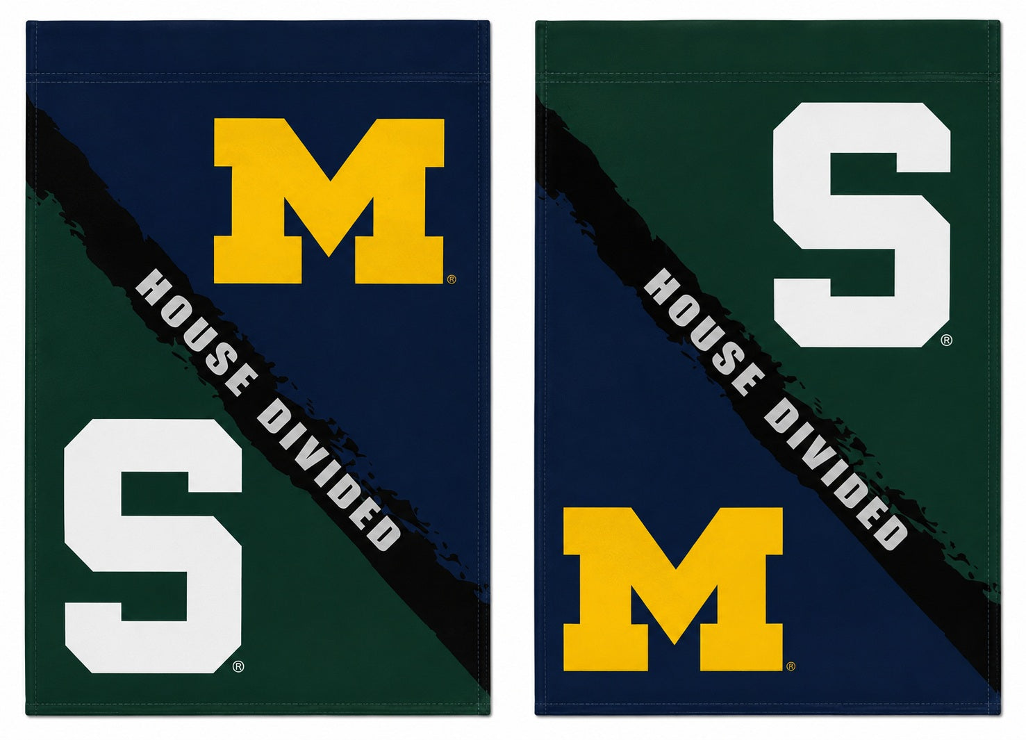Michigan vs Michigan State House Divided Garden Flag 2 Sided Rivalry