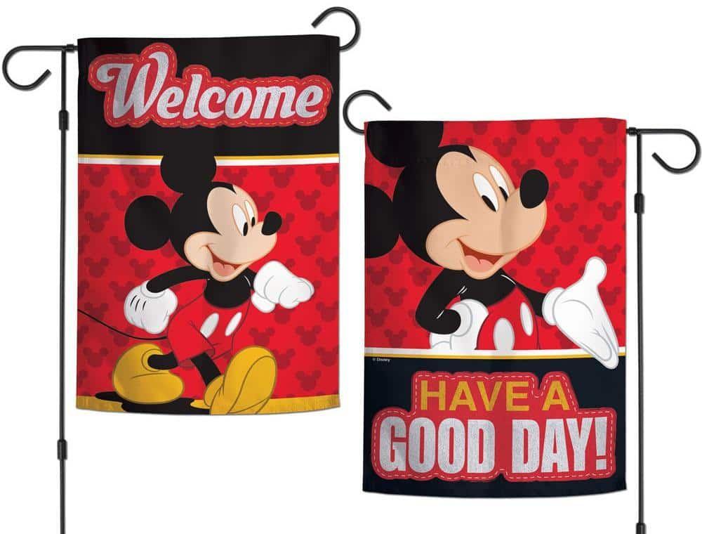 Mickey Mouse Garden Flag 2 Sided Have A Good Day
