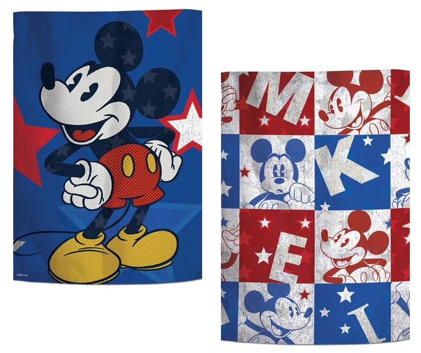 Mickey Mouse Patriotic Garden Flag 2 Sided Block Disney