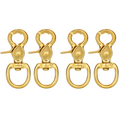 Horse Tack Brass-Plated Trigger Snap Square Eye Snap Loop Eye 2-1/2" 4-Pack