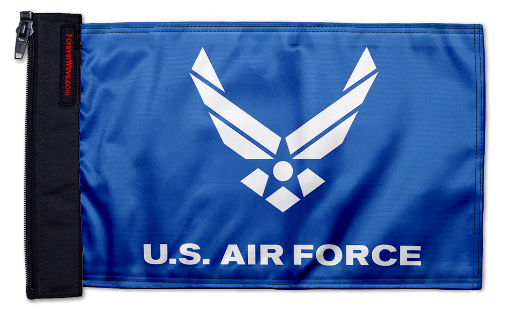 Air Force Blue12"x18" Forever Wave Flag for Jeep Wrangler JK 2-Door 2007-2018