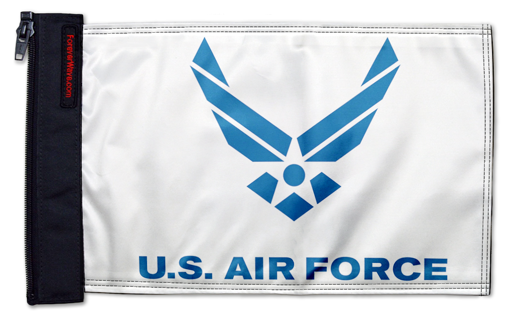 Air Force White12"x18" Forever Wave Flag for Jeep Wrangler CJ-7 and CJ-8 1976-1986