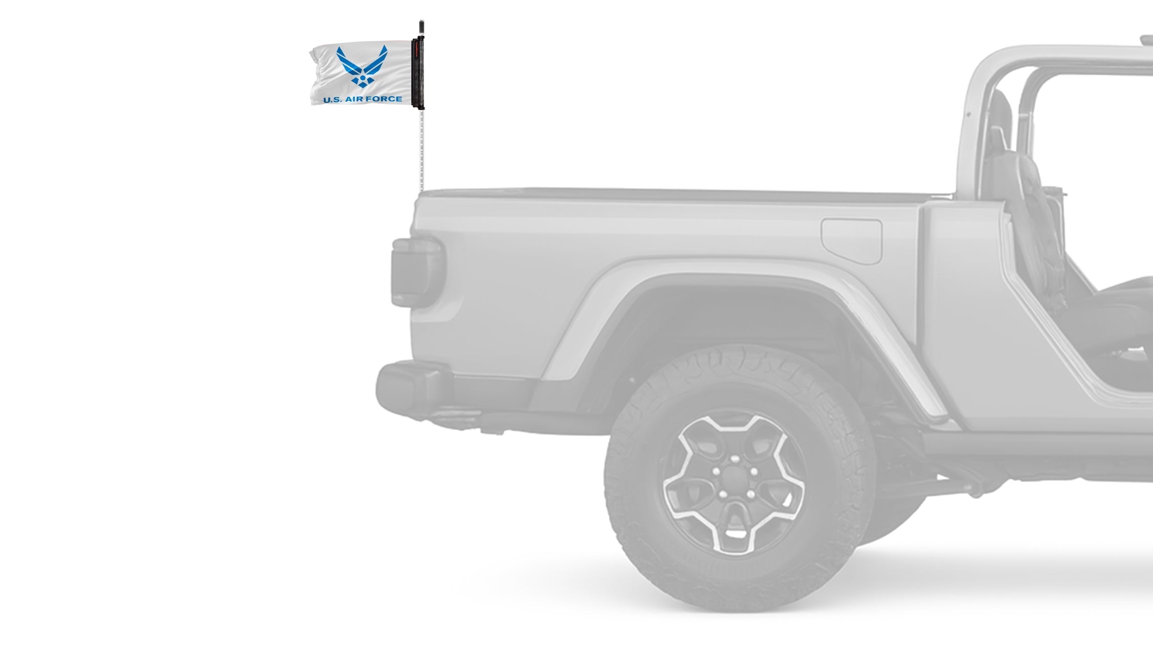 Air Force White12"x18" Forever Wave Flag for Jeep Wrangler LJ 2003-2006