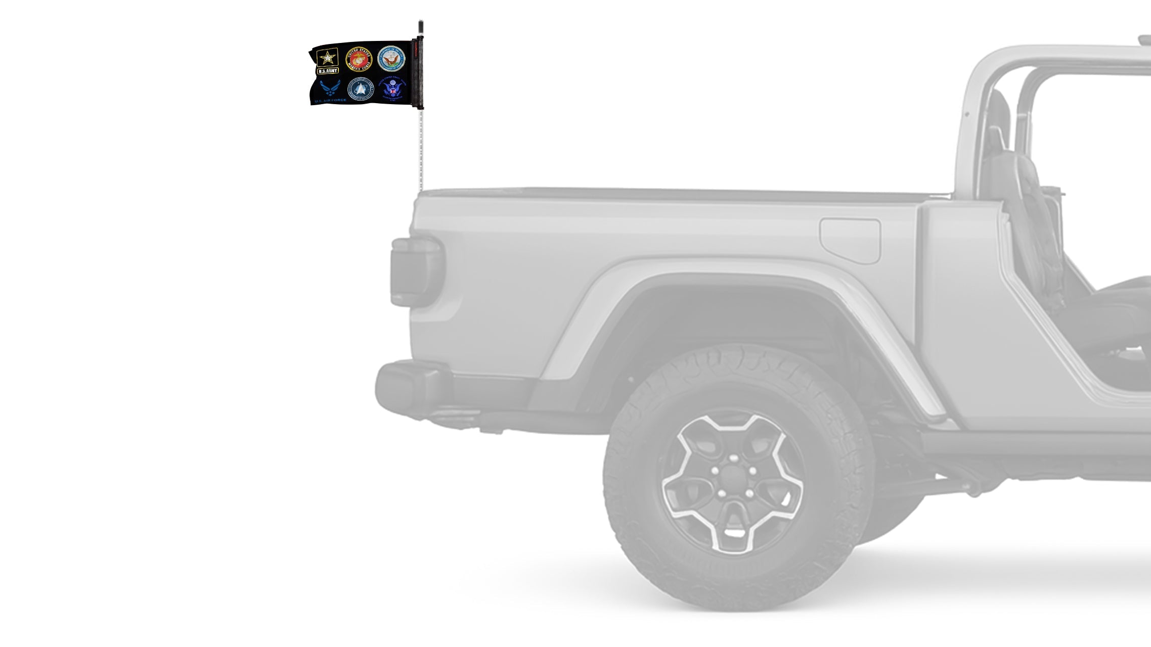 Armed Forces 12"x18" Forever Wave Flag for Jeep Wrangler JK 2-Door 2007-2018
