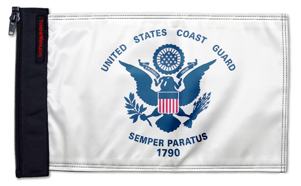 Coast Guard 12"x18" Forever Wave Flag for Jeep Wrangler JK 2-Door 2007-2018