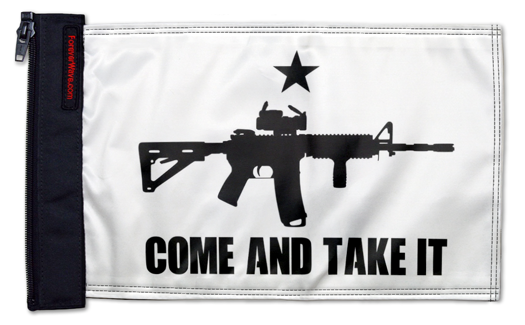 Gonzales Machine Gun 12"x18" Forever Wave Flag for Jeep Wrangler LJ 2003-2006