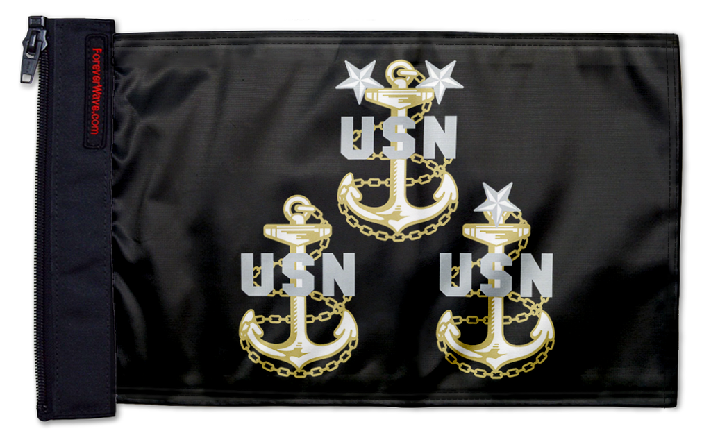 Navy Chief Petty Officers 12"x18" Forever Wave Flag for Jeep Wrangler LJ 2003-2006